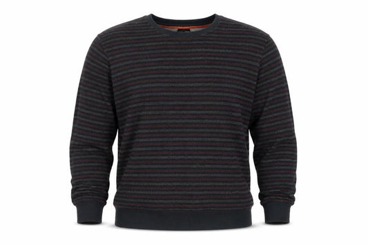 Alphar One Men's Black XL Striped Pullover Sweatshirt