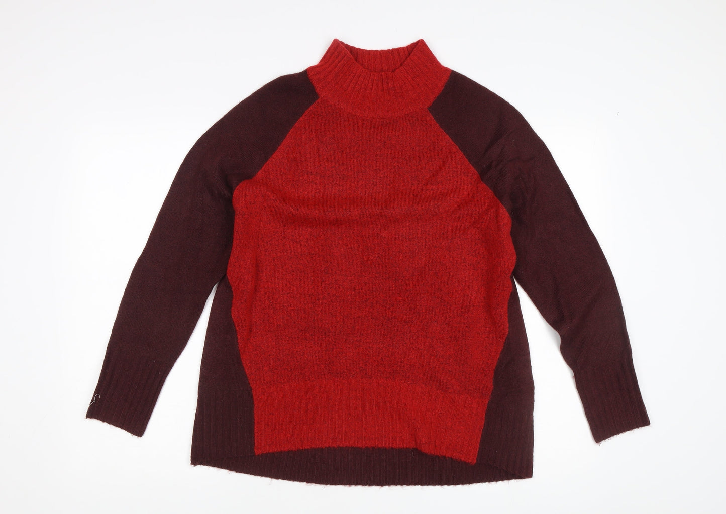 M&Co Women's Red Pullover Jumper, Size 22, Mock Neck