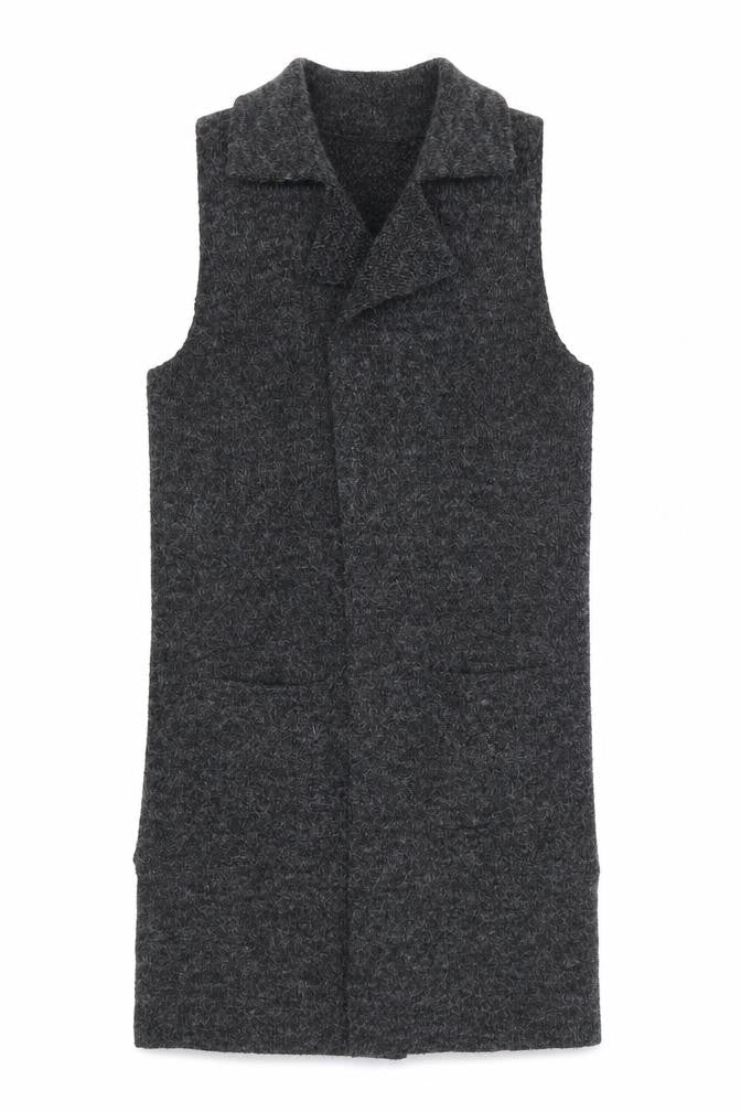 Front view of Select Women's Grey Knit Waistcoat, size 10