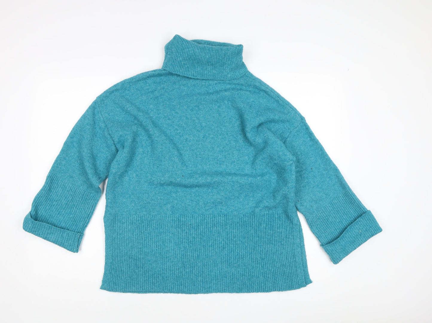 Klass Women's Blue Roll Neck Pullover Jumper Size S