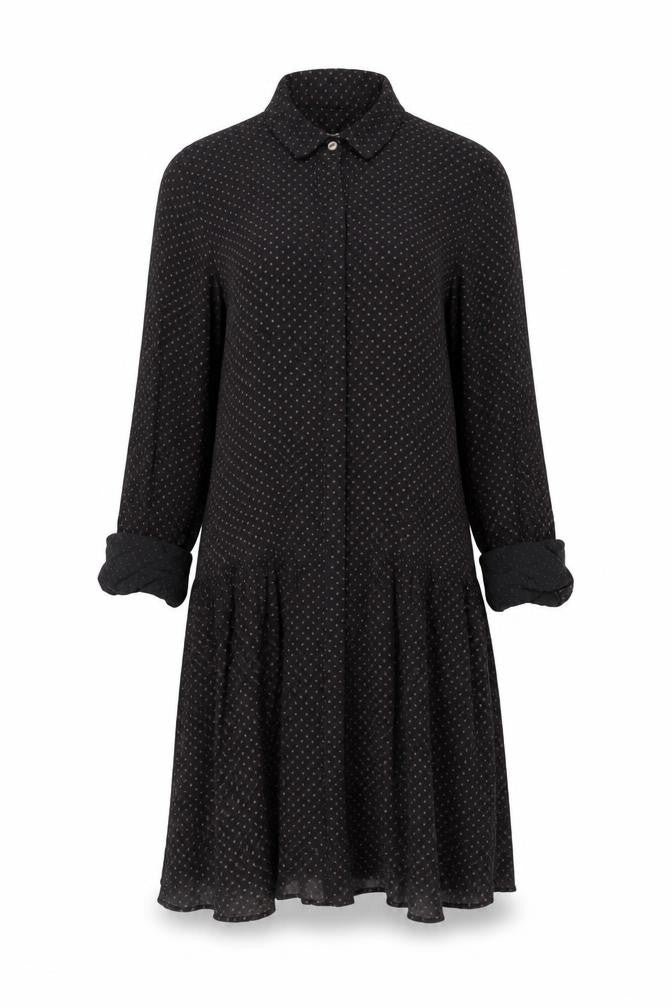 FatFace Women's Black Shirt Dress, Size 6, Polka Dot