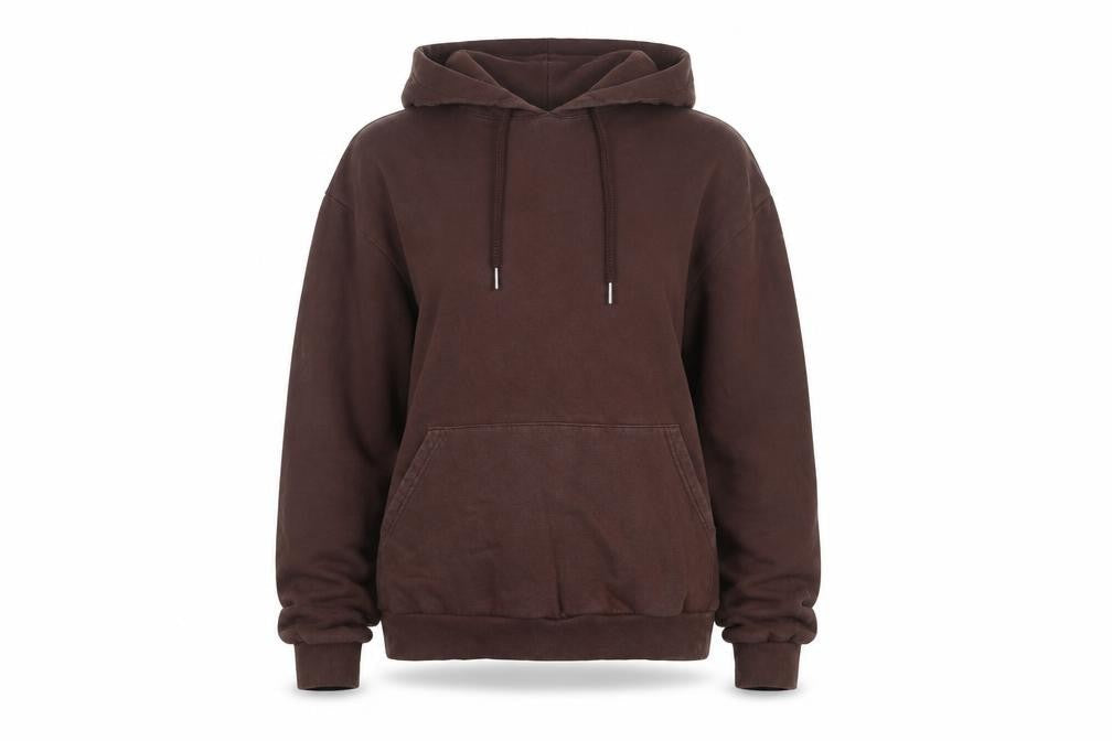 Front view of ASOS DESIGN Women's Brown Pullover Hoodie XS Warm