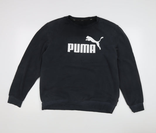 Puma Men's Black Pullover Sweatshirt, M, Graphic Print