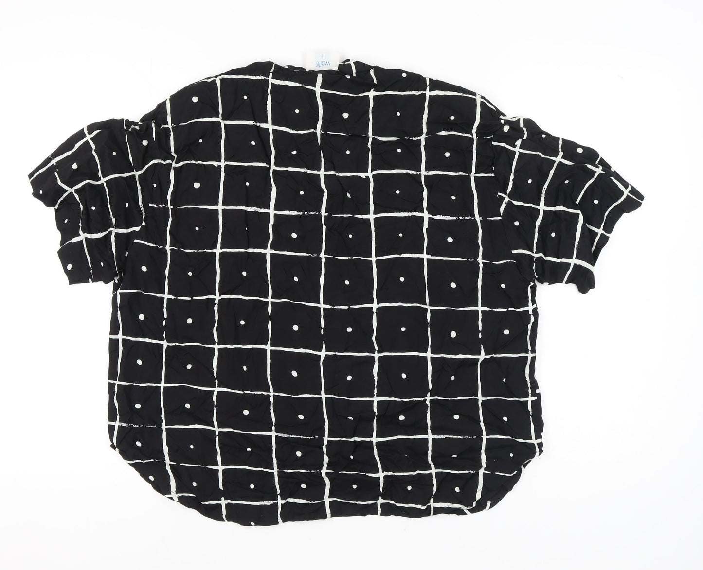 Wallis Women's Black Geometric Blouse Size 12