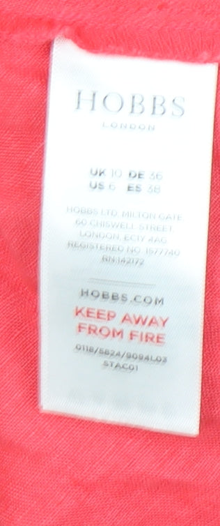 Hobbs Women's Pink Midi Fit & Flare Dress - Size 10