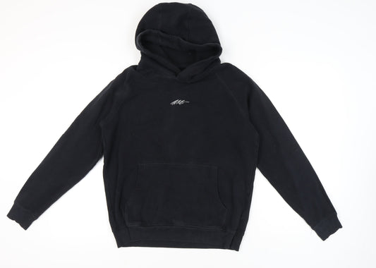 Next Boys Black Pullover Hoodie XL - Hooded Fleece with Logo