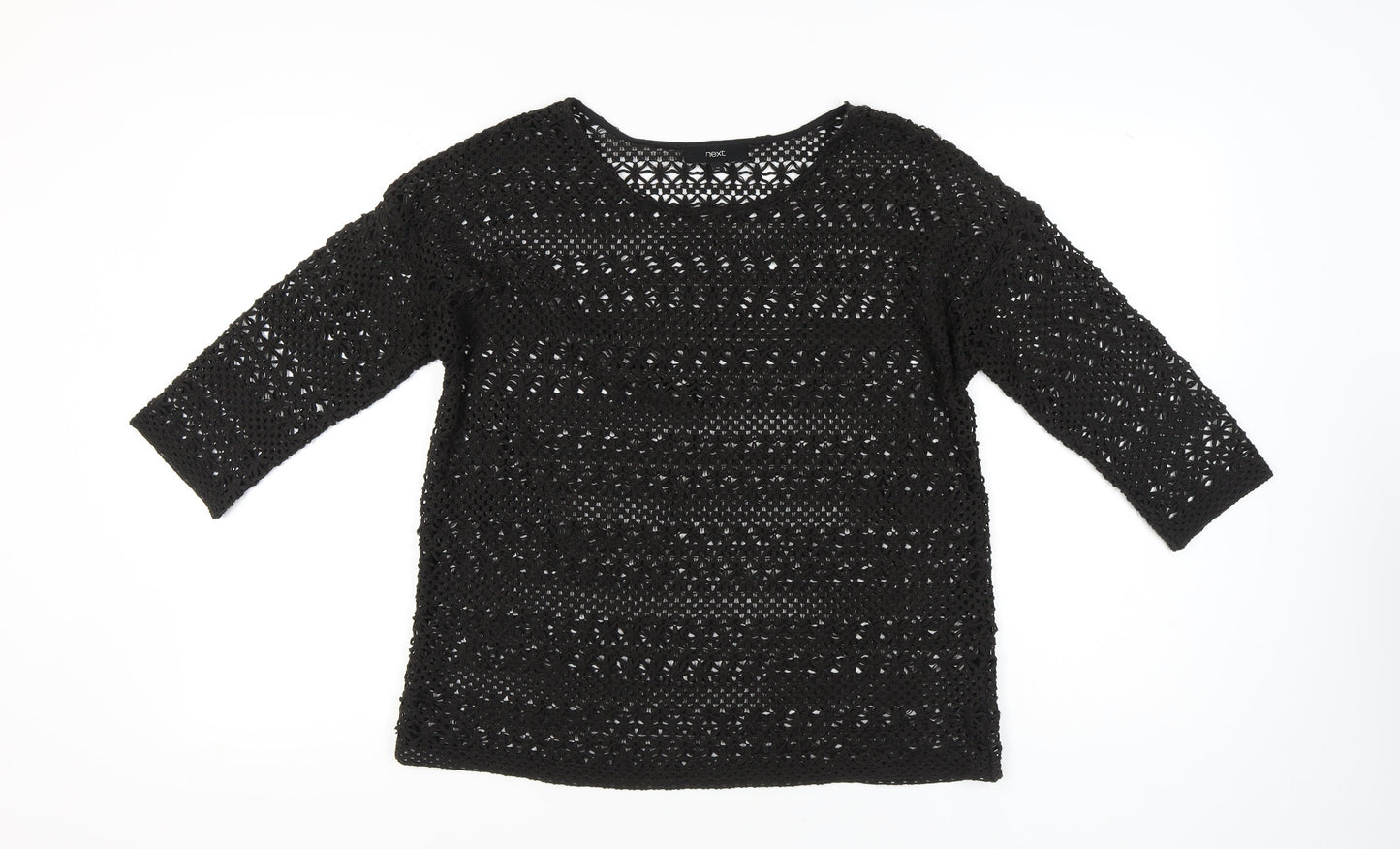 Next Women's Black Crochet Blouse Size 14