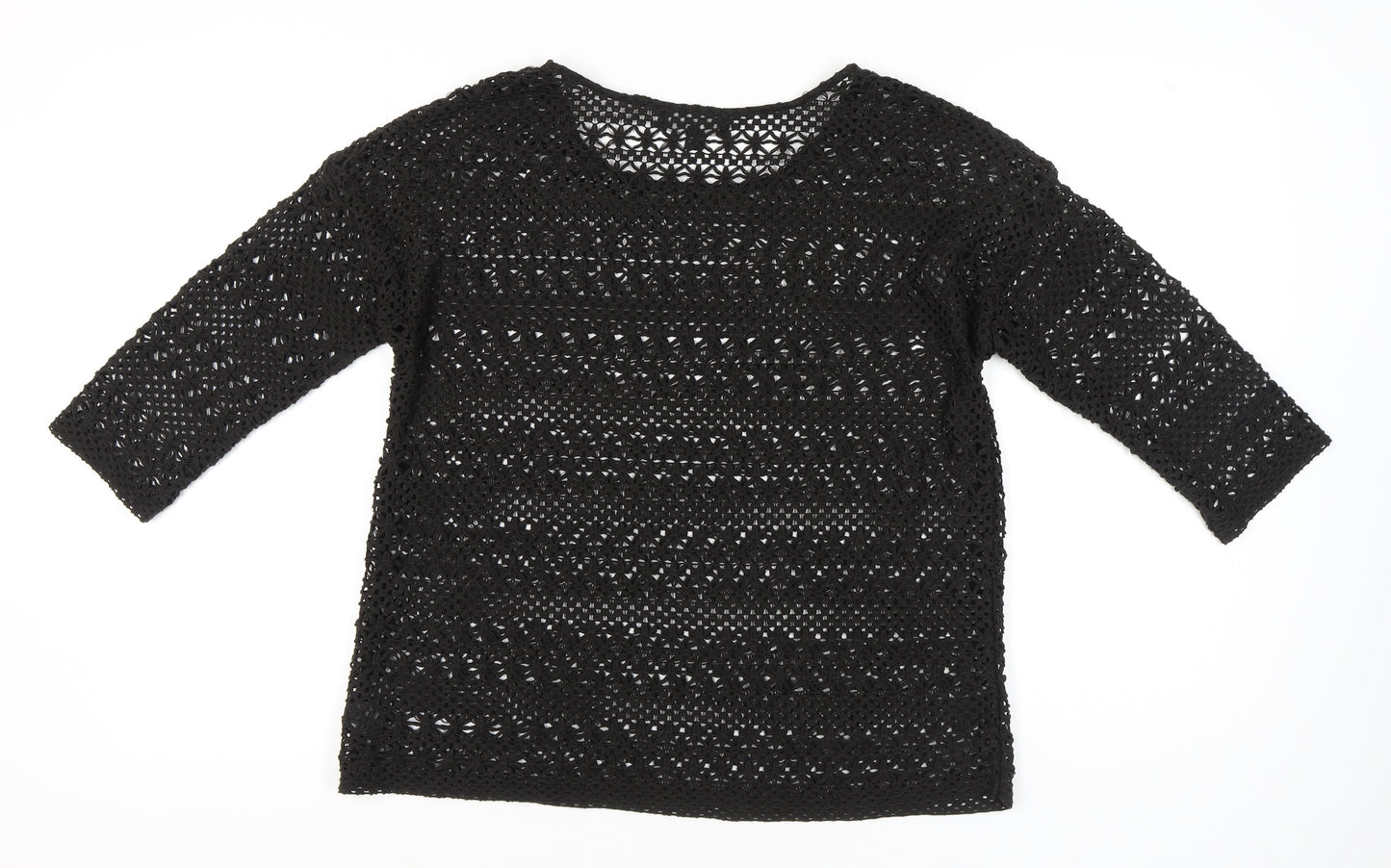 Next Women's Black Crochet Blouse Size 14