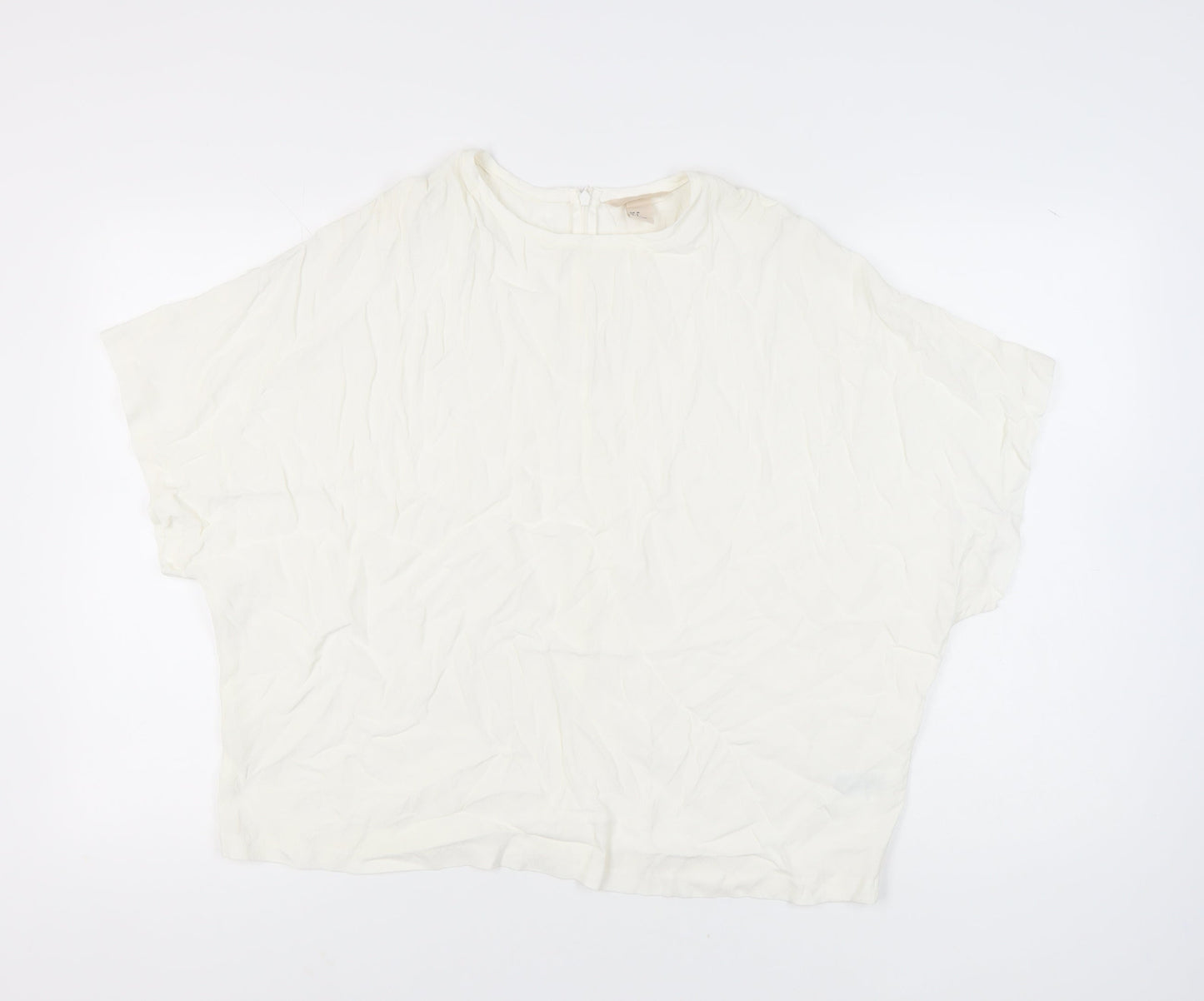 H&M Women's White Viscose Top Size 10