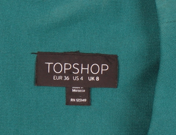 Topshop Women's Green Sheath Dress, Size 8, Elegant Workwear