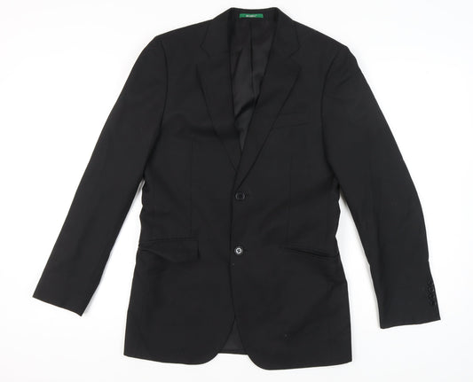 Busen Men's Black Classic Blazer Jacket, Size 46