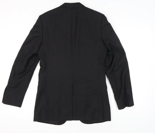 Busen Men's Black Classic Blazer Jacket, Size 46