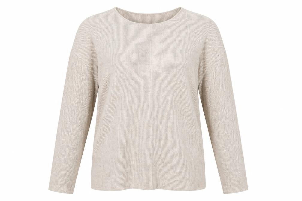 Front view of Next Beige Women's, size 14, Cotton Blend Pullover