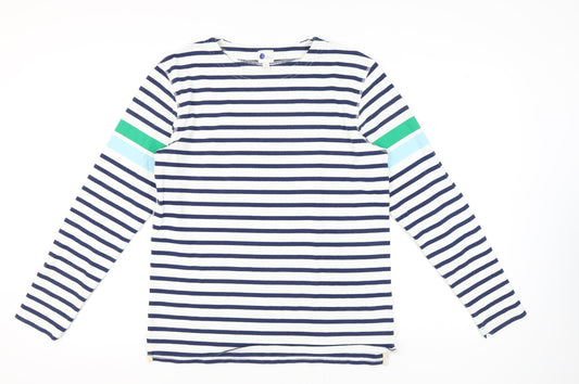 Boden Women's Blue Striped Long Sleeve T-Shirt, M