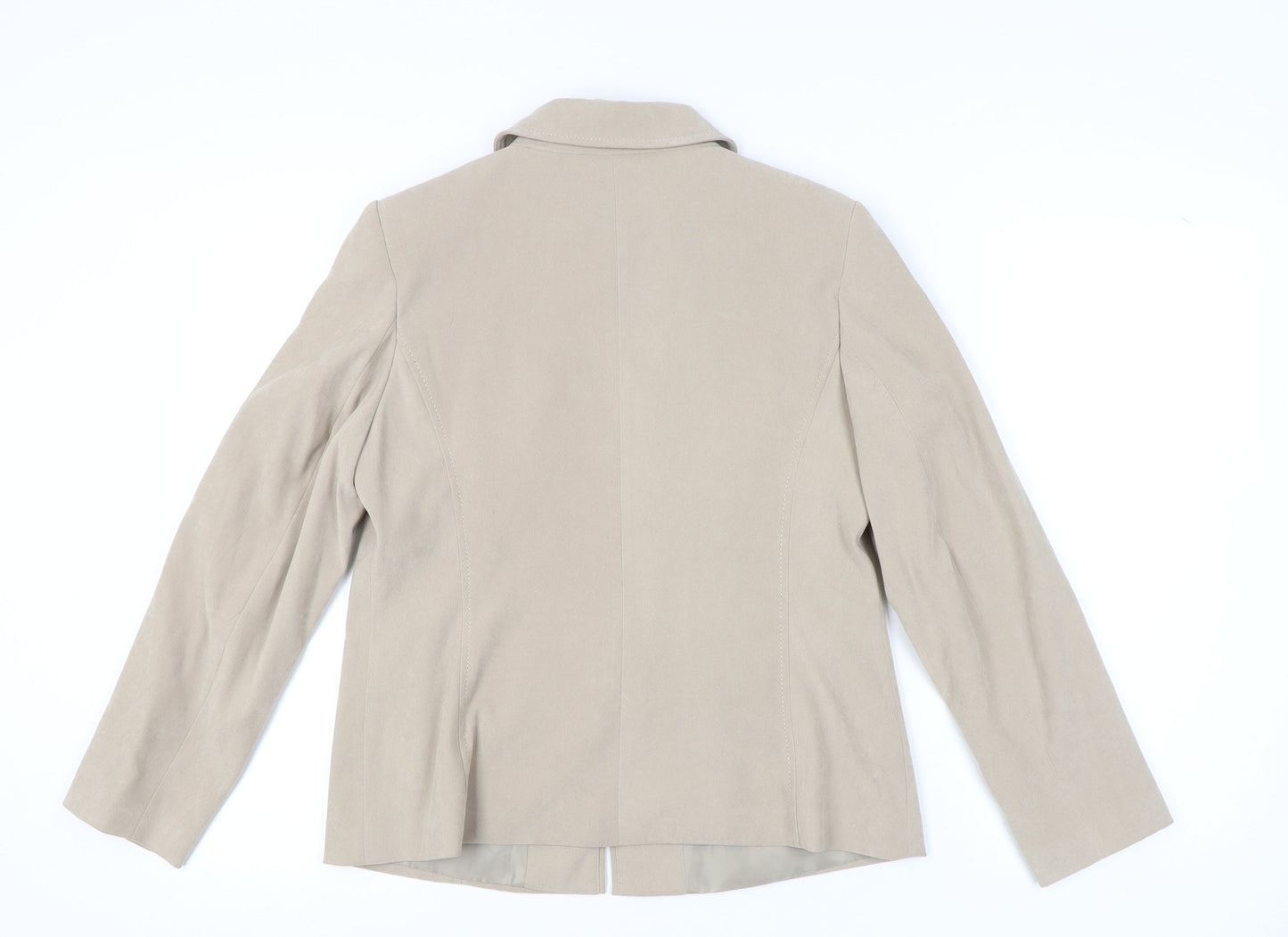 Bm Women's Beige Jacket Size 14 Full Zip Casual