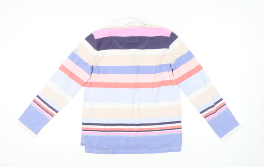 Joules Women's Multicoloured Striped Polo Shirt UK 10