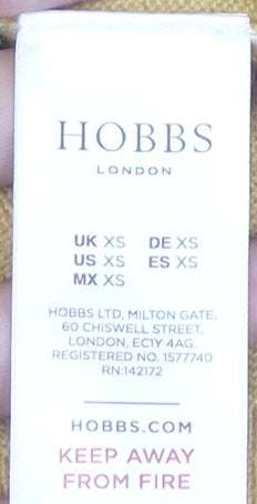 Hobbs Women's Yellow Roll Neck Wool Cashmere Jumper XS