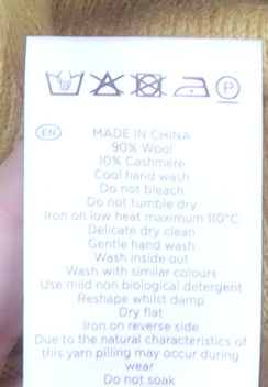 Hobbs Women's Yellow Roll Neck Wool Cashmere Jumper XS