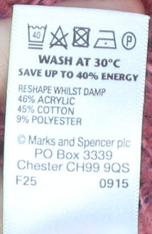 Marks and Spencer Women's Pink Cable-Knit Pullover Jumper