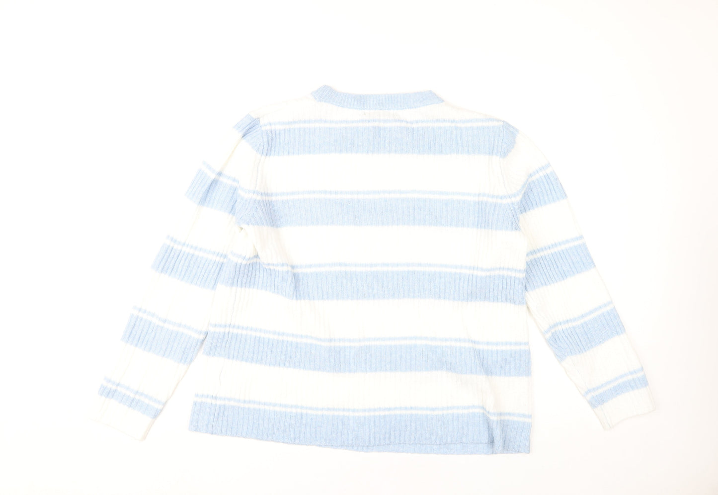 Bonmarché Women's Blue Striped Pullover Jumper Size 14