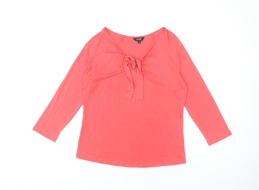 HOBBS Women's Pink-Orange M Top, 3/4 Sleeve, Casual
