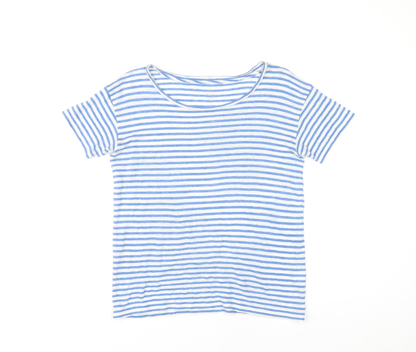 J.Crew Women's Blue Striped Linen T-Shirt XS
