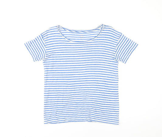 J.Crew Women's Blue Striped Linen T-Shirt XS