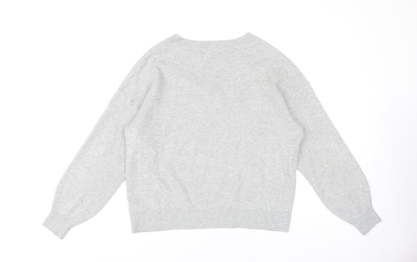 Marks and Spencer Women’s Grey V-Neck Jumper Large