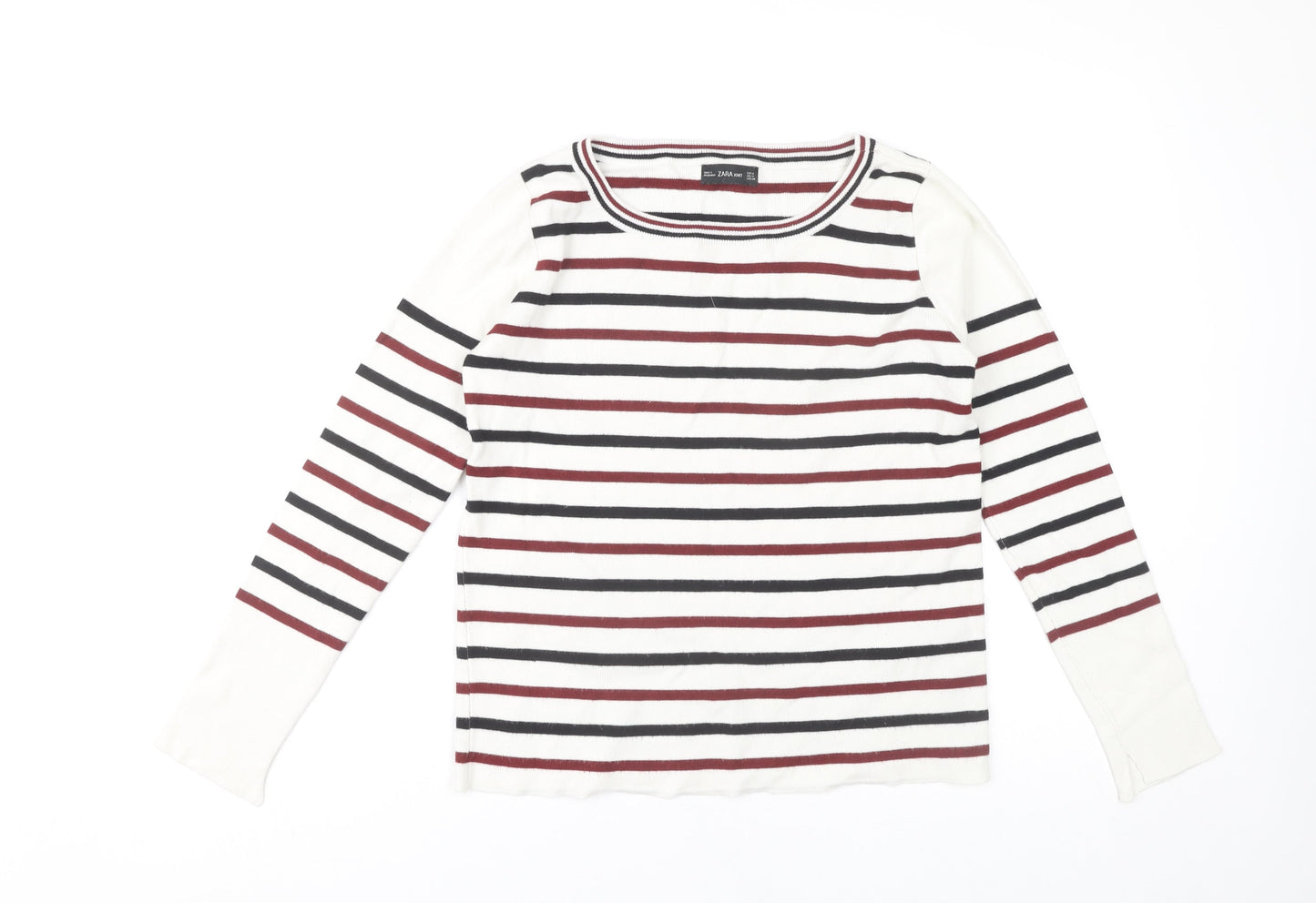 Zara Women's Multicoloured Stripe Pullover Jumper Size 12