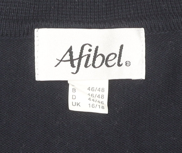 Afibel Women's Striped Polo Top Black White Size 16/18