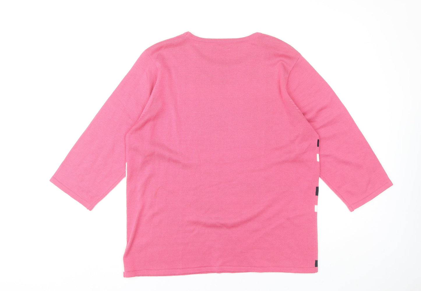 Fay Louise Women's Pink Striped Pullover Jumper L