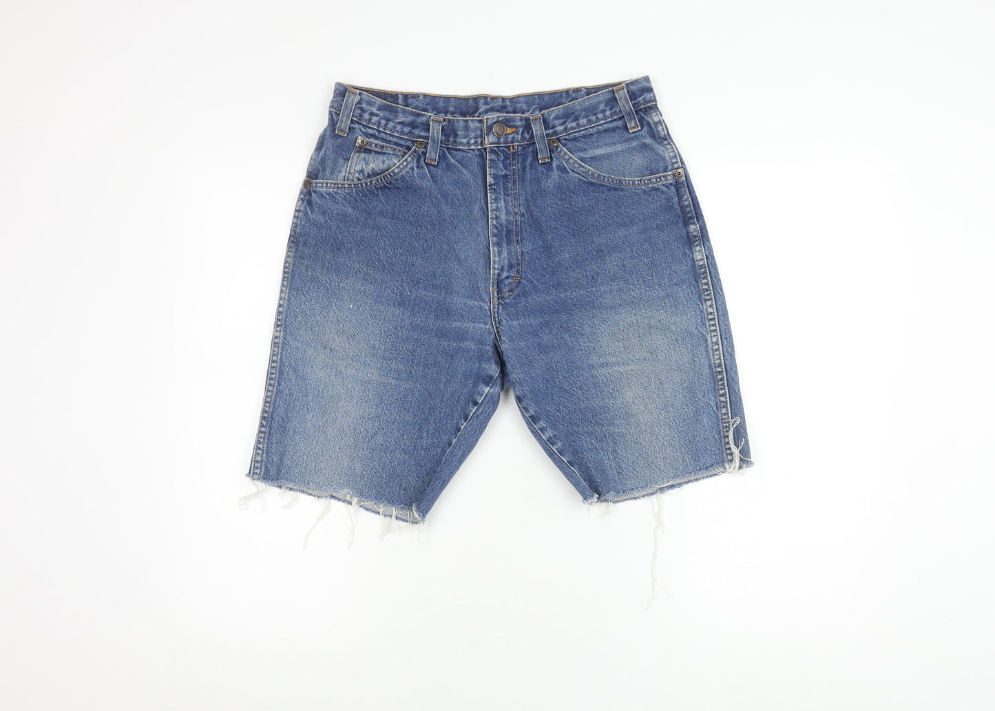 Dickies Blue Denim Cut-Off Shorts, Unisex, Relaxed 32in