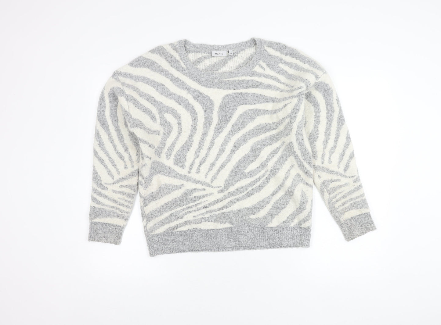 Next Women's Grey Zebra Jumper Pullover Size 12