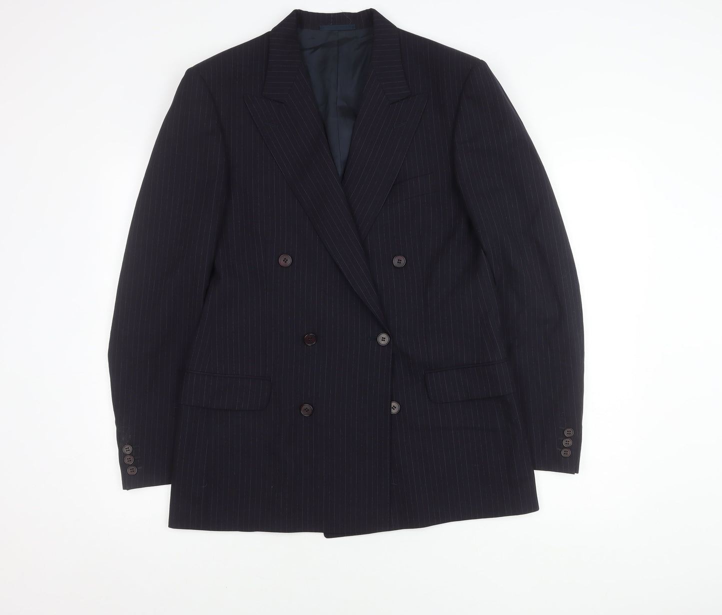 Jaeger Men's Black Striped Wool Blazer 48