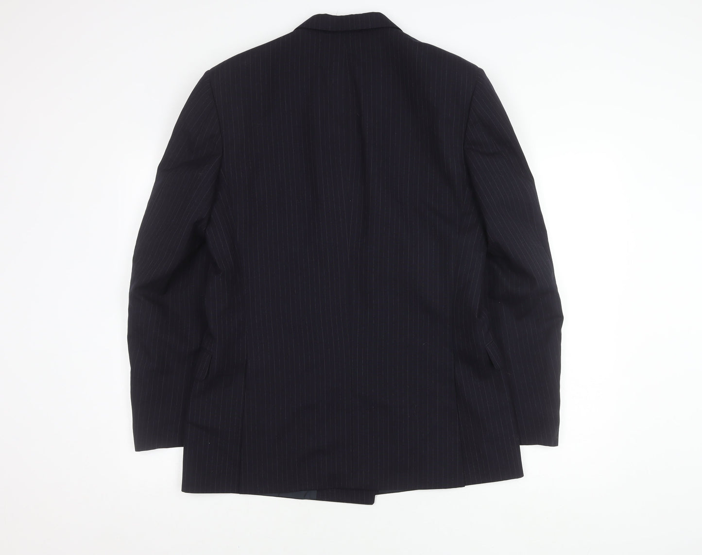 Jaeger Men's Black Striped Wool Blazer 48