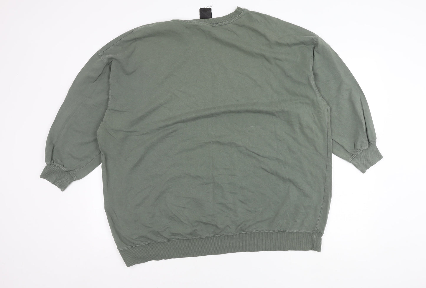 H&M Women's Green XL Pullover Jumper, Casual Cotton