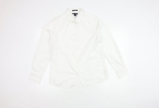 Lands' End Men's White Cotton Button-Up Shirt