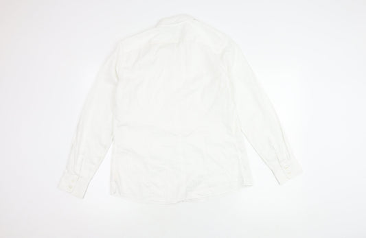 Lands' End Men's White Cotton Button-Up Shirt