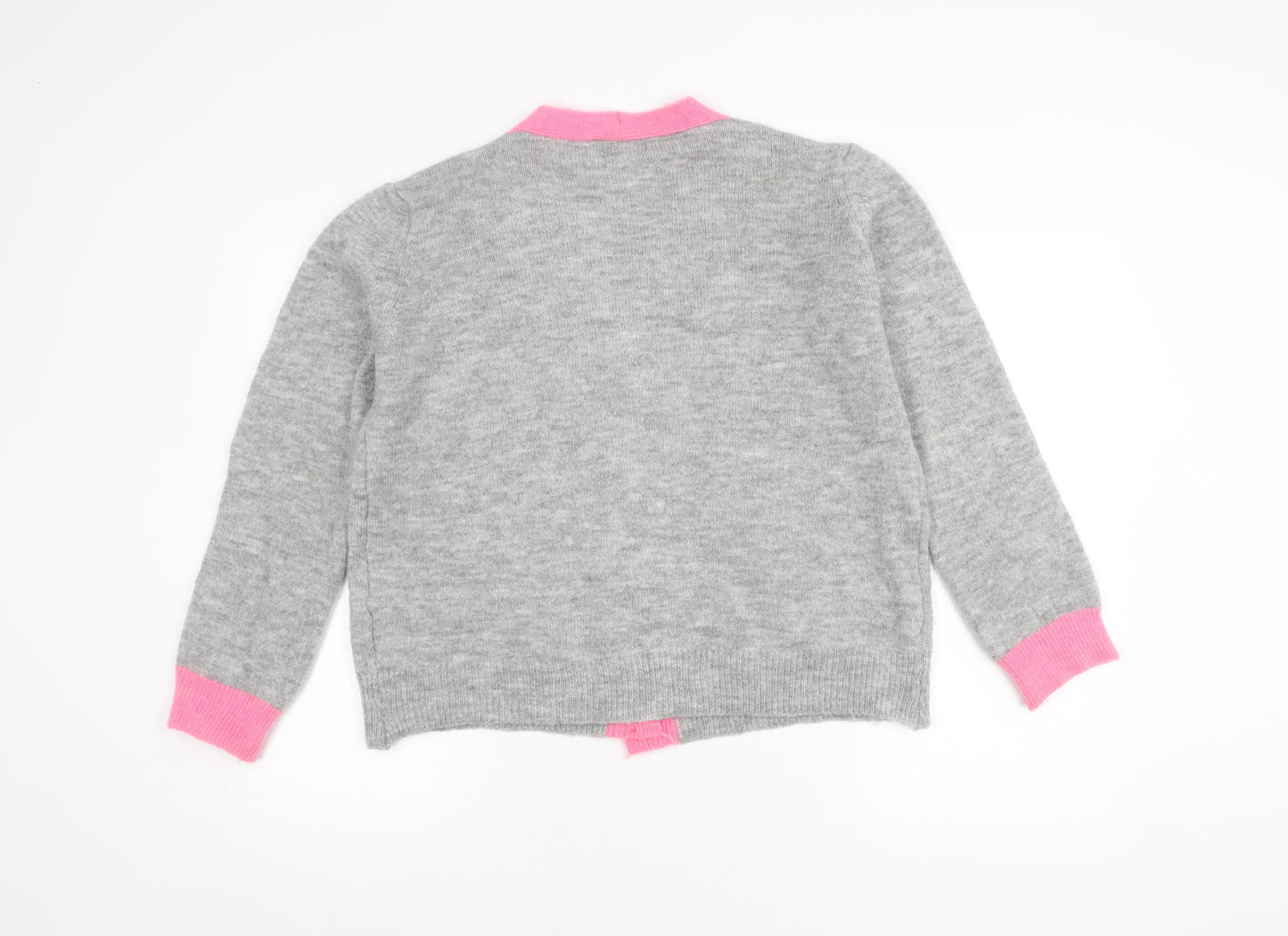 Isabella D. Women's Grey Cardigan, S, V-Neck, Casual