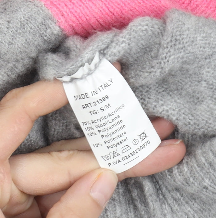 Isabella D. Women's Grey Cardigan, S, V-Neck, Casual