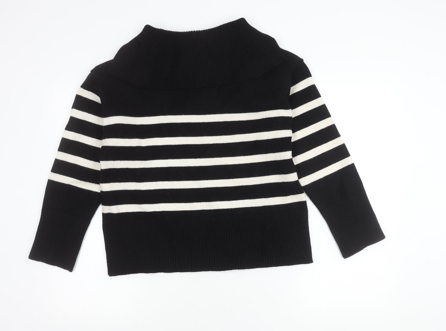 Zara Women's Black Striped Pullover Jumper XS