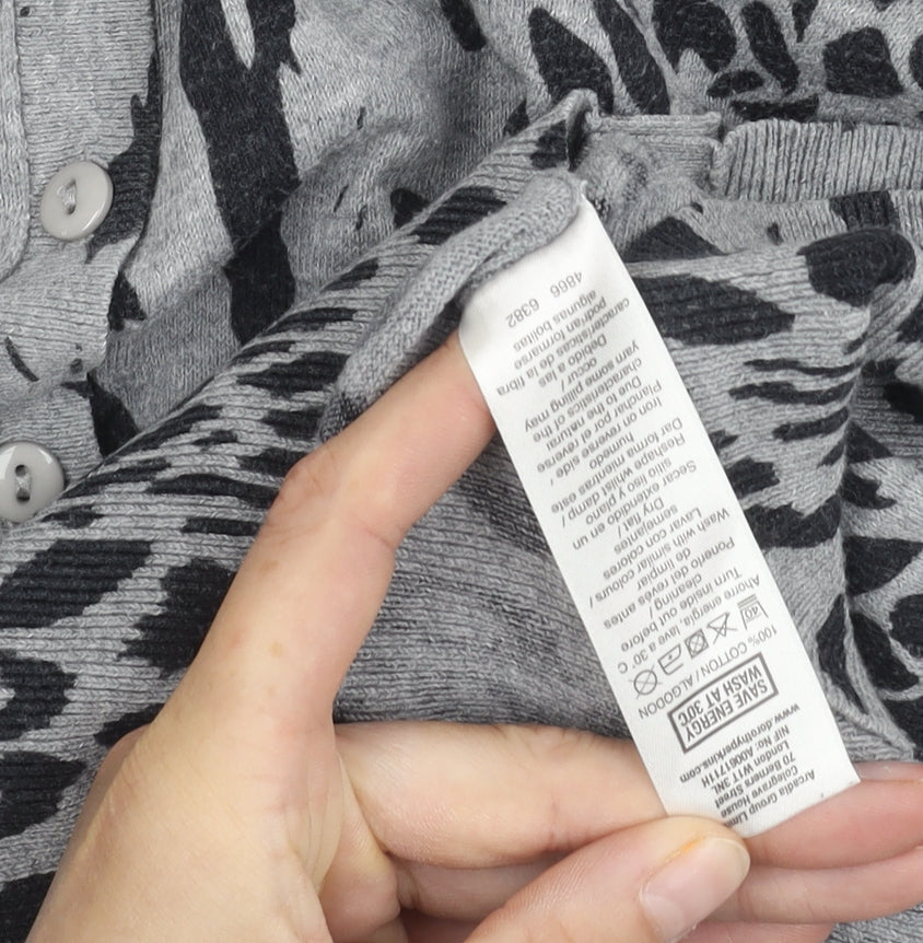 Dorothy Perkins Womens Grey Animal Cardigan 12