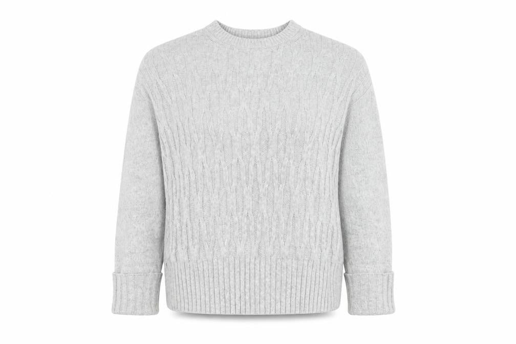 Marks and Spencer Women's Grey Cable-Knit Jumper M