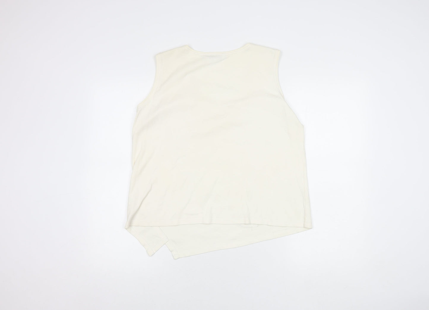 M&Co Women's Ivory Cotton Sleeveless Tank Top