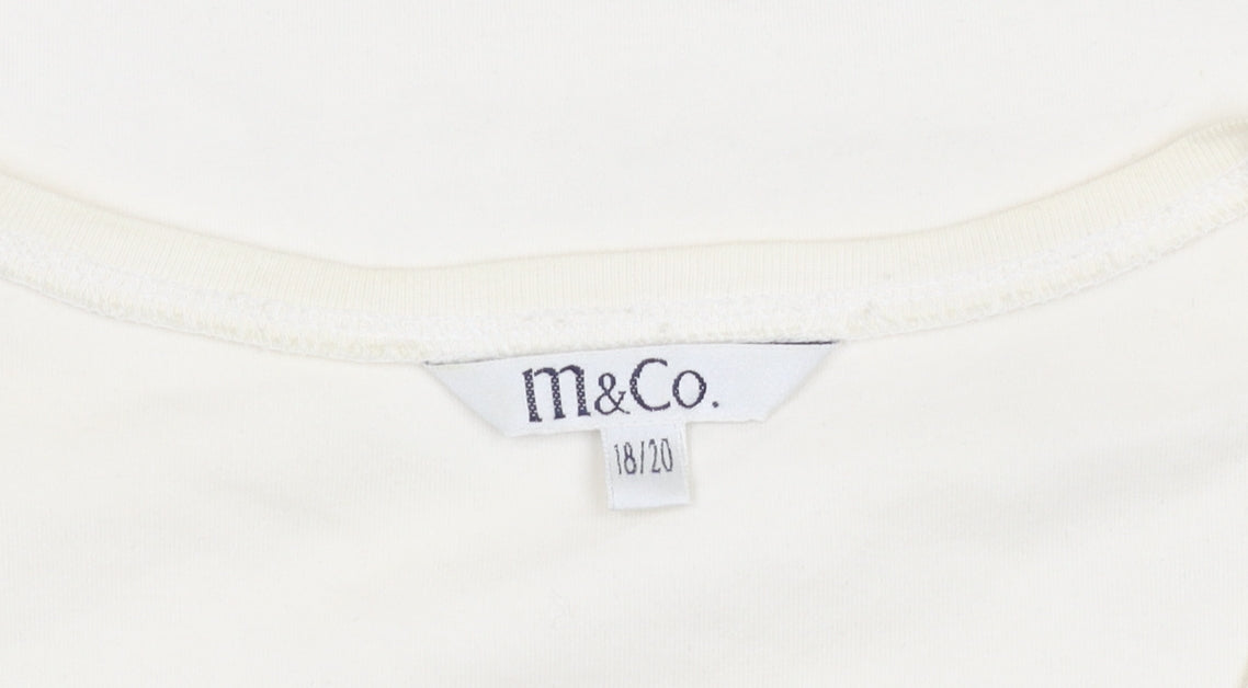 M&Co Women's Ivory Cotton Sleeveless Tank Top