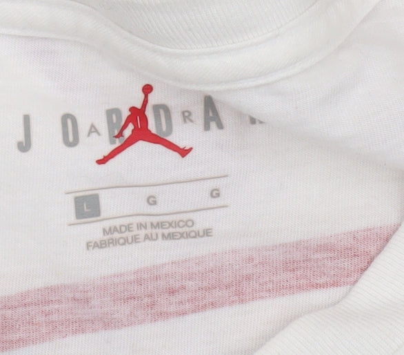 Jordan Men's White Large Graphic Print T-Shirt