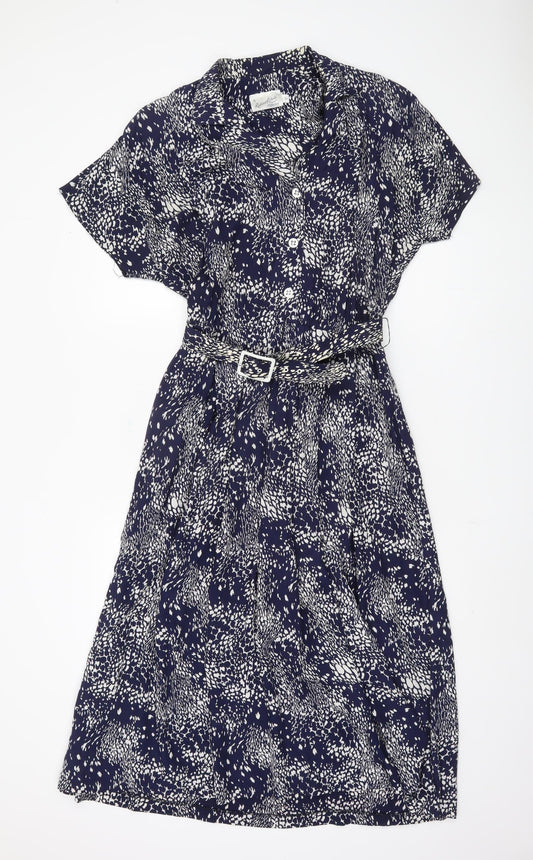 Richard Roberts Women's Blue Midi Shirt Dress Size 12
