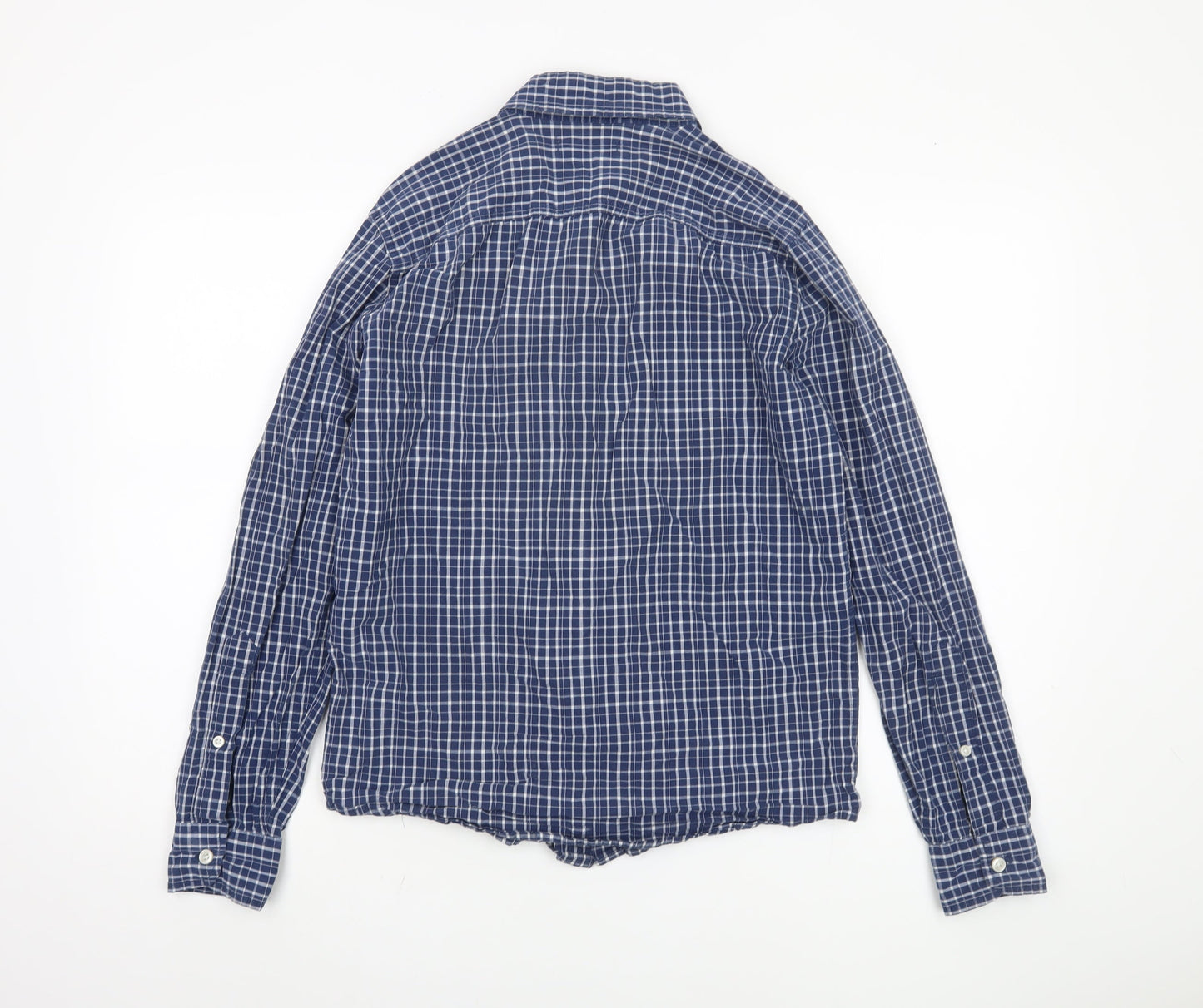 Hollister Men's Blue Small Checkered Button-Up Shirt