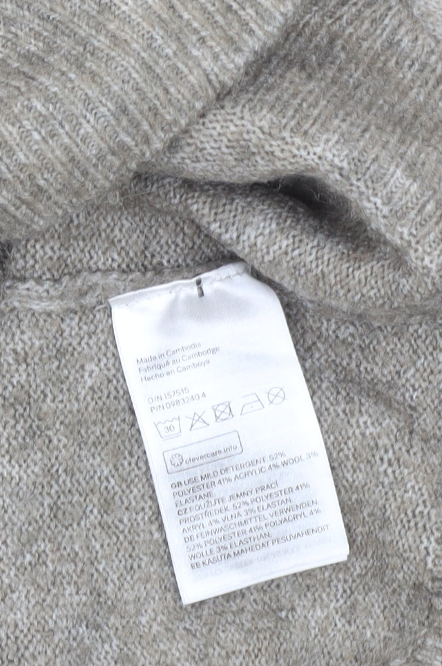 H&M Women's Beige Striped Pullover Jumper, Size 14