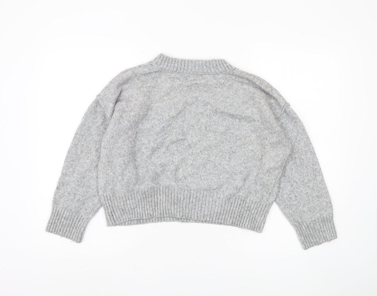 ASOS DESIGN Women's Grey V-Neck Pullover XS